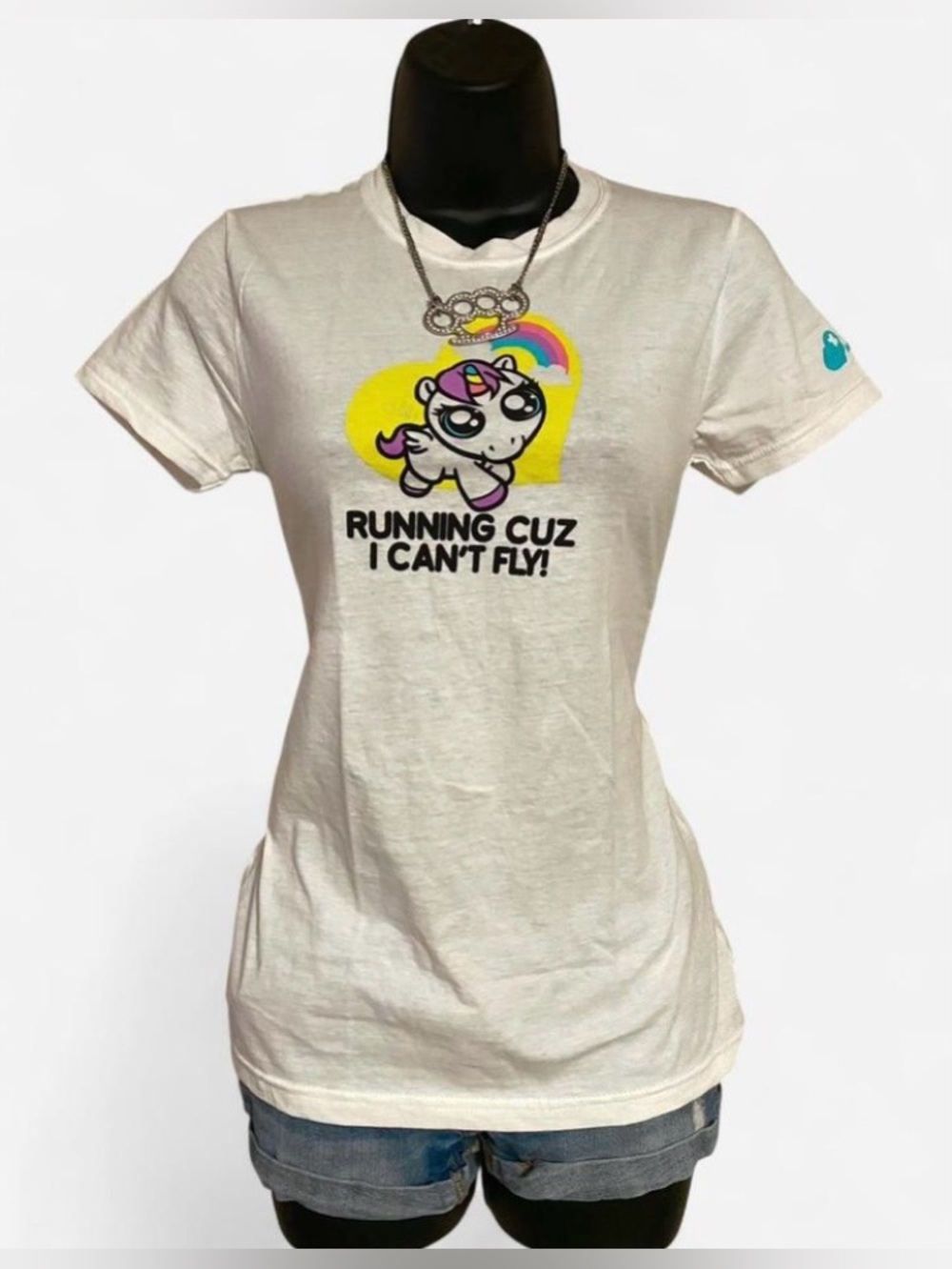 Deadstock NWT White Unicorn Baby Tee Scene Core